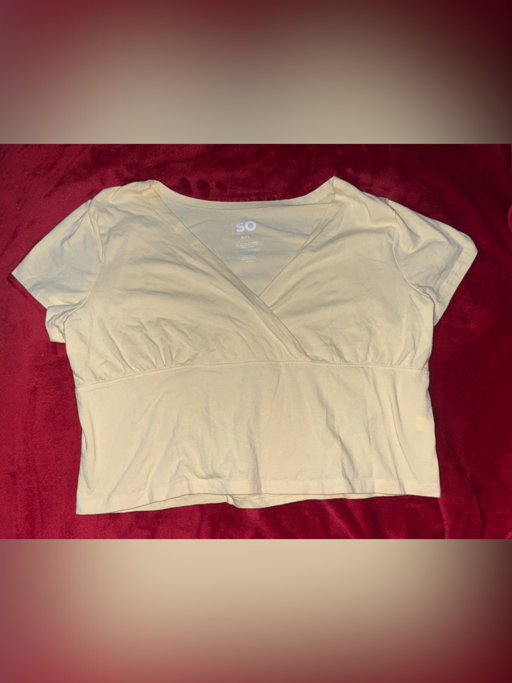 SO Yellow V-Neck Crop Top